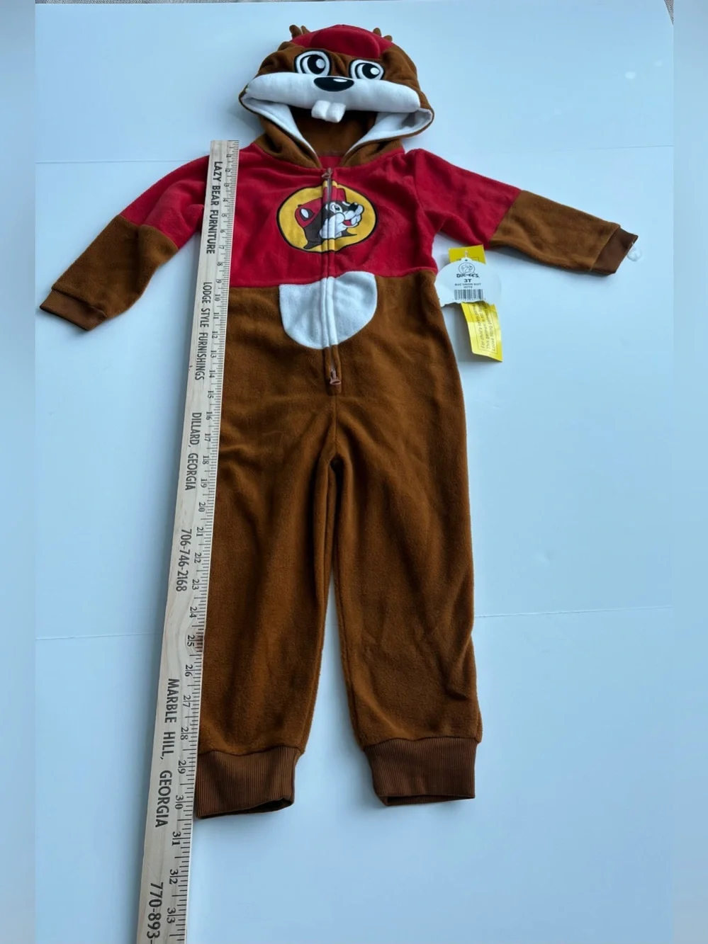 KIDS Buc-ee’s Beaver Kids 3T Halloween Costume Pajama Onesie NWT
